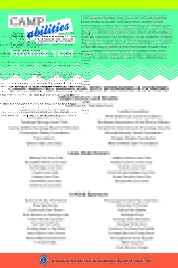 2015 Camp Supporters